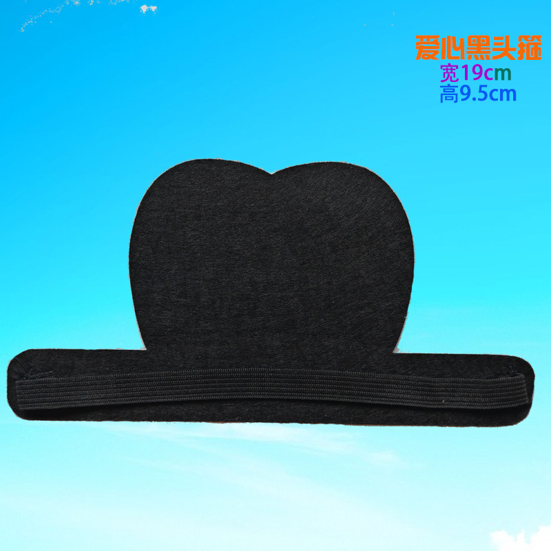 사랑스러운 블랙 헤어밴드, 폭 19cm, 높이 9cm / 모든 야드