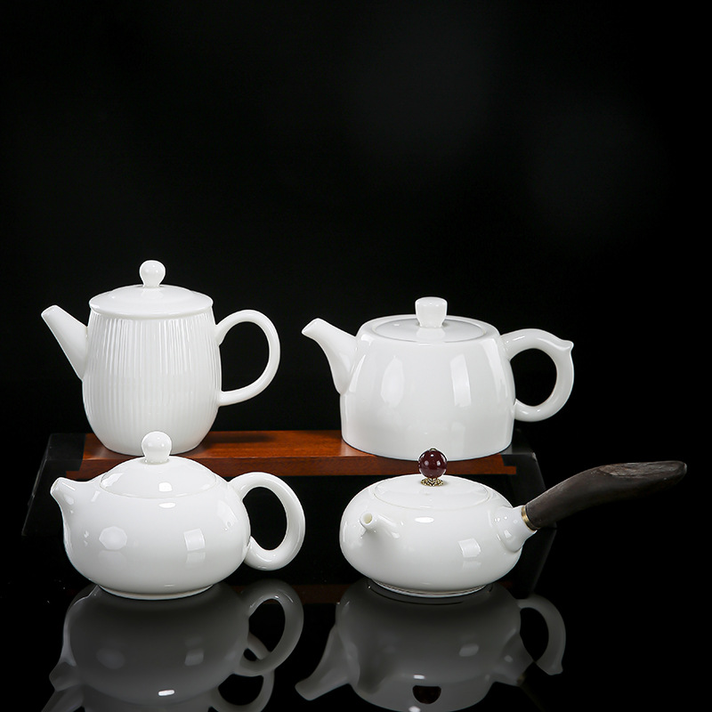 羊脂玉白瓷茶壶轻奢高档大容量壶家用陶瓷手工功夫茶具泡茶壶