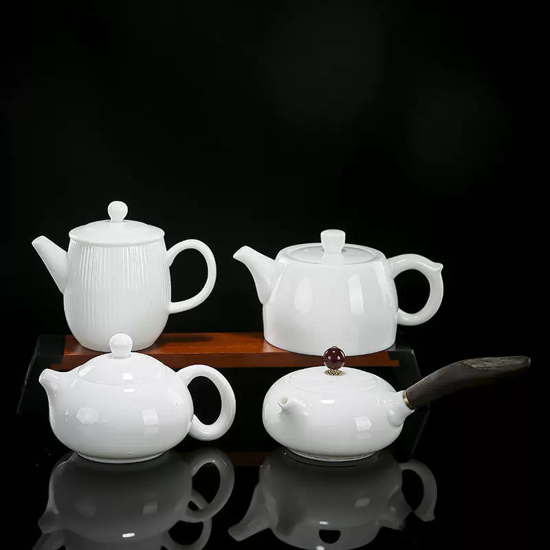 羊脂玉白瓷茶壶轻奢高档大容量壶家用陶瓷手工功夫茶具泡茶壶