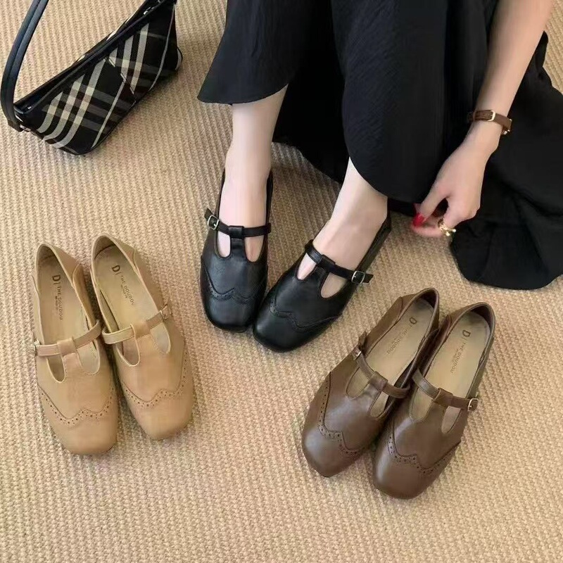 复古平底扣带浅口单鞋女2025年秋季新款韩版小皮鞋英伦风玛丽珍鞋|undefined