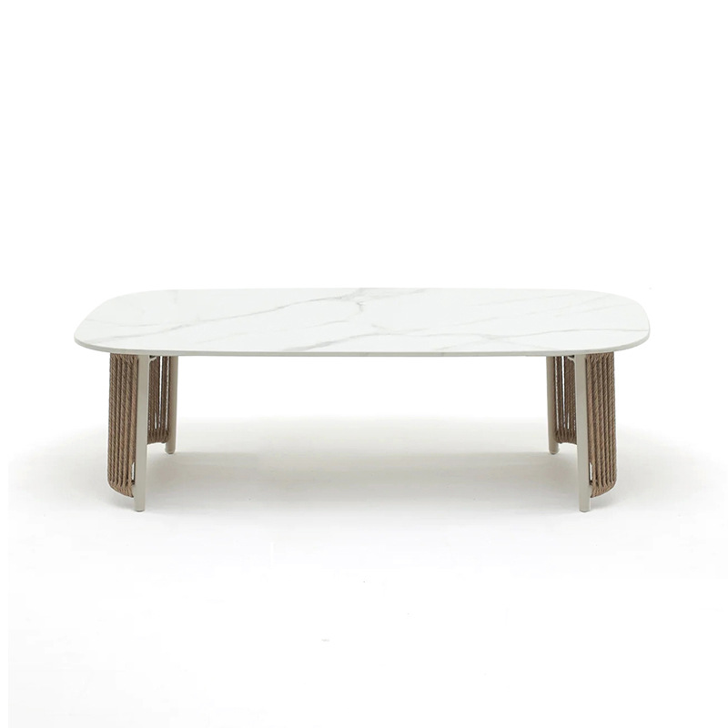 Sofá al aire libre patio trenzado combinación de silla de caña impermeable solar jardín villa terraza de alojamiento nórdico muebles de esquina