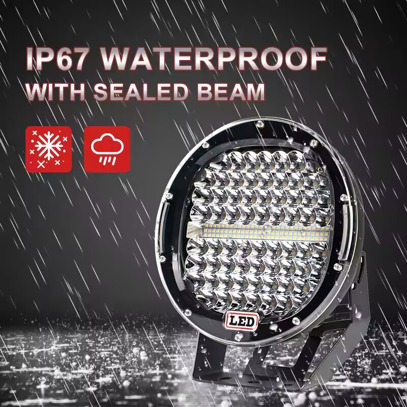 9inch Round Off-Road LED Spotlight, White and Yellow Dual-Color, Three-Wire Connection, Modified Car Light, LED Front Bumper Spotlight