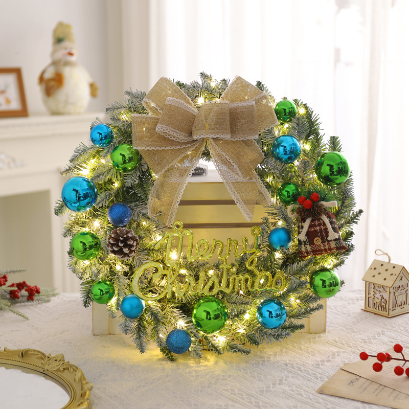 Transfronteriza guirnalda de Navidad 40/50/60cm decoraciones de Navidad escena diseño puerta colgante árbol de Navidad guirnalda adornos