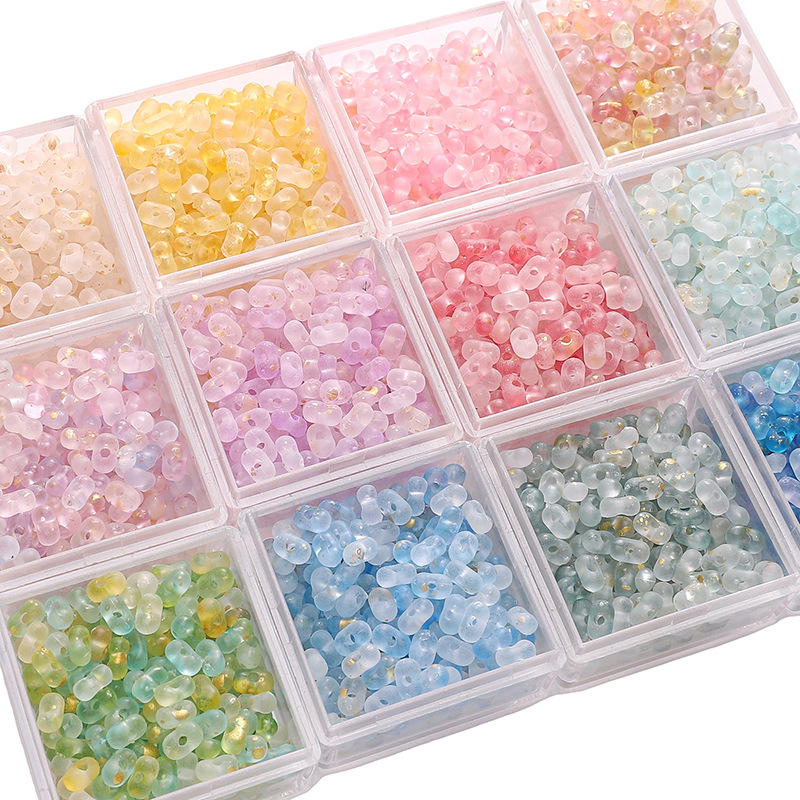 4*6mm奶油雾面点金花生珠子自制DIY手串珠散珠项链手机链饰品材料