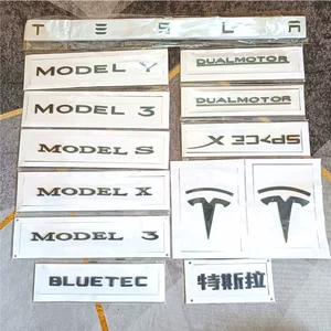 Tesla Model 3 Model Y ön və arxa avtomobil emblemi, ingilis hərfləri