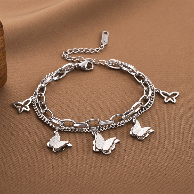 Ventas transfronterizas calientes nuevas pulseras de acero de titanio personalidad femenina de alto nivel diseño ligero de lujo moda temperamento versátil joyería de acero de titanio image 26