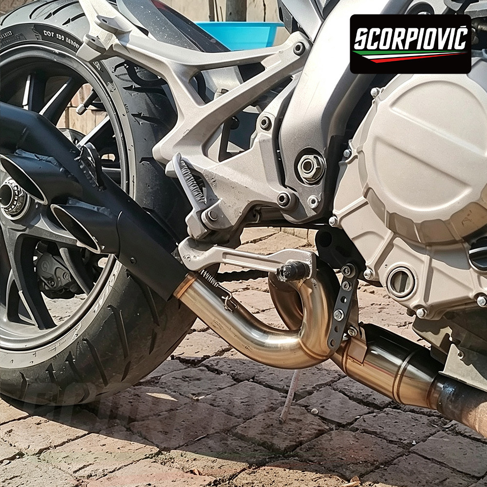 Z800 stainless steel spiral mid-section exhaust pipe set SC barrel Scorpio AR tail section silencer, non-destructive installation