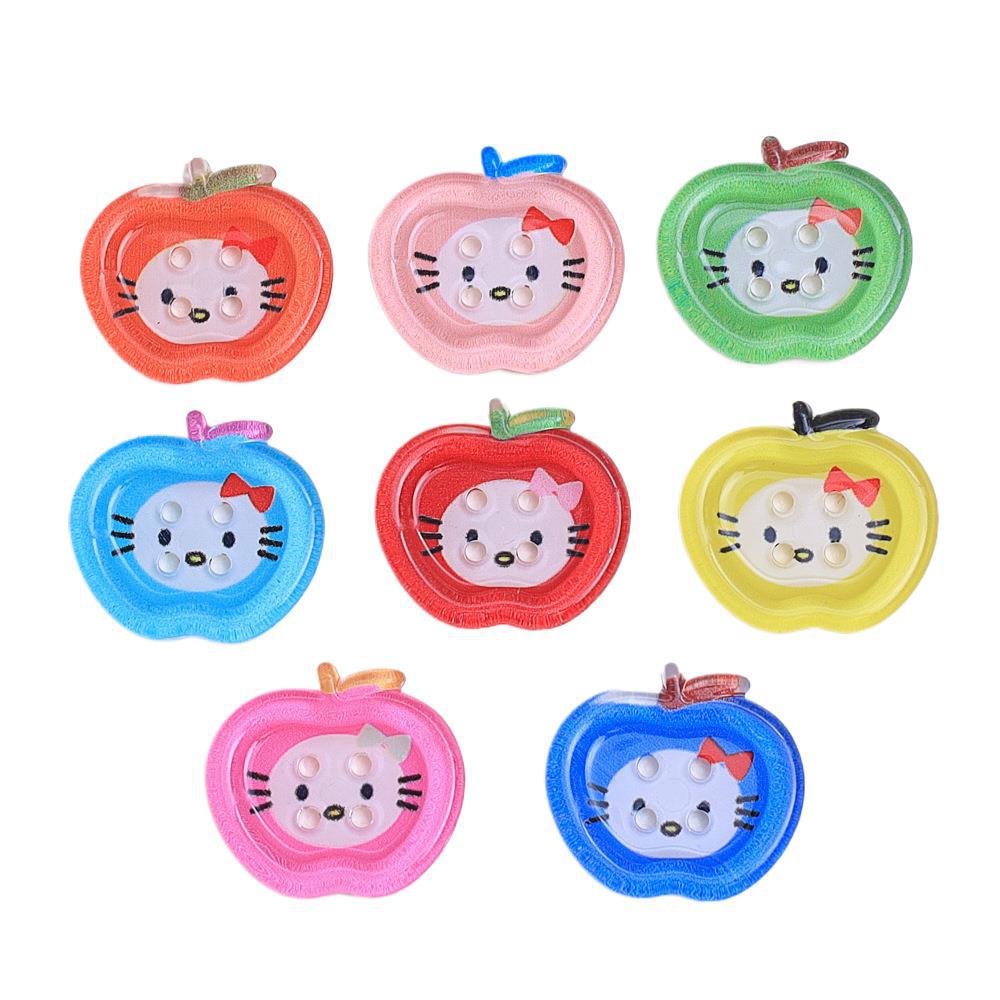 Ice-Through Cartoon Buttons Creative Handmade DIY Jewelry Cream Glue Resin Small Accessories Hole Shoe Buckle Material Package