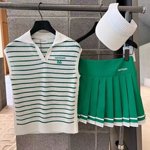 25 New Summer Golf Clothes for Women, Cold-Feeling Breathable Knitted Sleeveless Vests, Casual, Fashionable and Versatile Tops