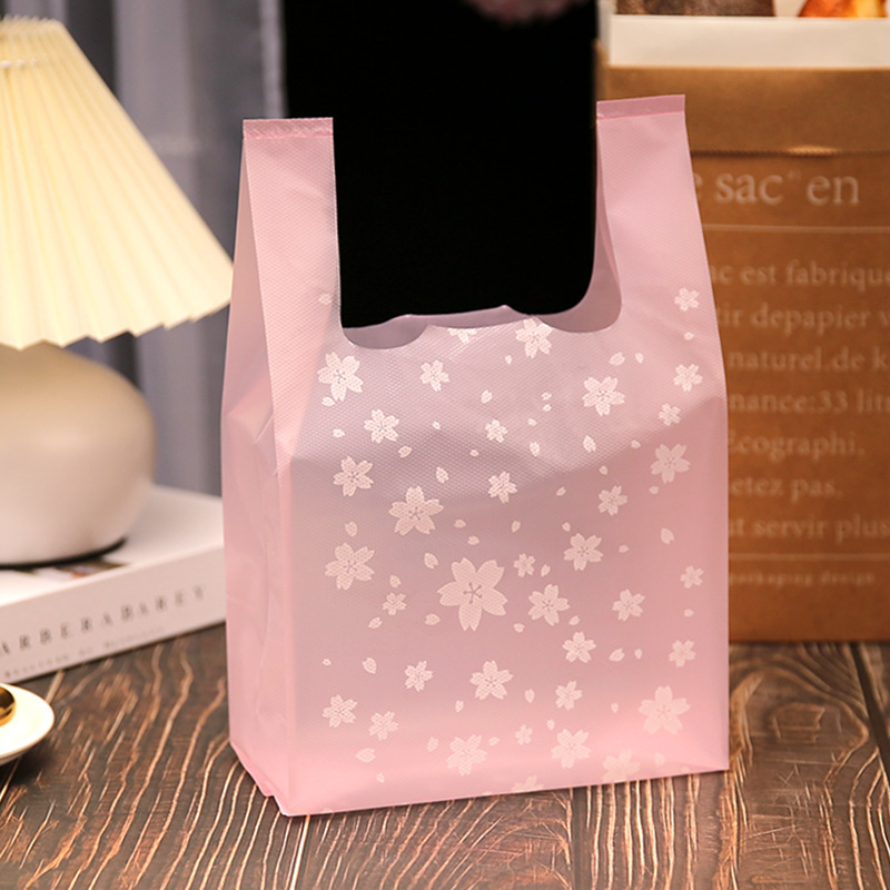 Thickened plastic packing bag pink bag gift bag plastic packaging vest bag vest bag printed LOGO free shipping