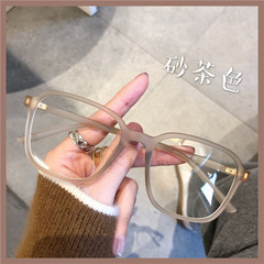 Ultra-Light TR Square Frame Women's Tortoiseshell Color Korean Style Trendy Xiaohongshu Style Rims, Can Accommodate Prescription, Face-Smoothing Glasses for Men