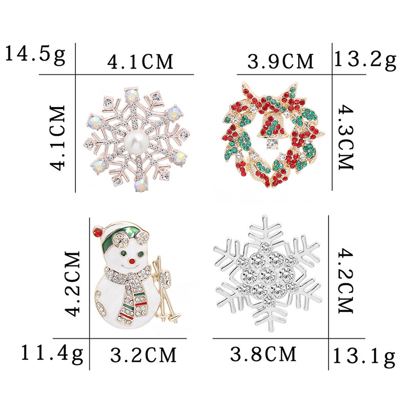 Fashion Snowman Snowflake Alloy Rhinestone Women's Brooches display picture 1