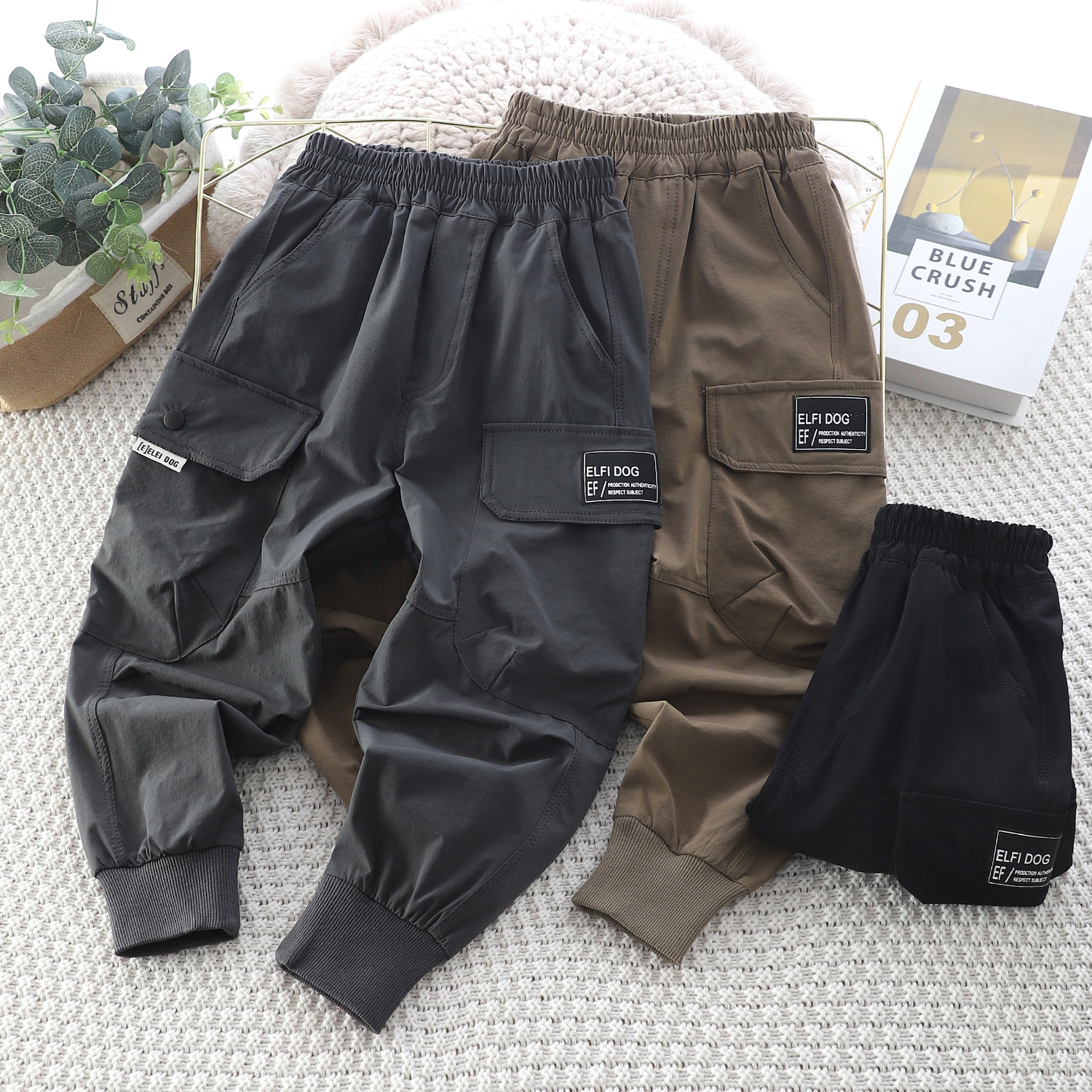 Spring children's elastic trousers for men and women