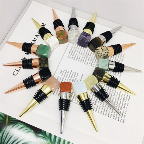 Natural crystal square red wine stopper, creative crystal wine set, champagne stopper, wine preservation bottle stopper