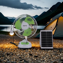 太陽エネルギー携帯型キャンプ台扇三段調速USB充電緊急照明長長航続メーカー直販