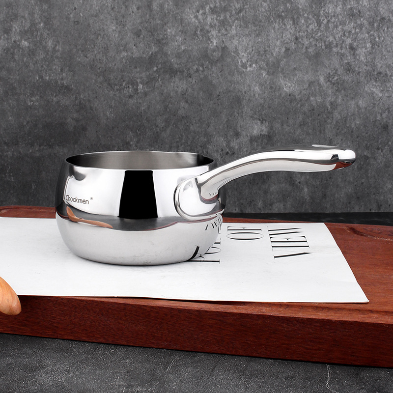 Chockmen Zhuo Deming 18 / 10 de acero inoxidable de mango único y doble desvio de leche de 10 cm de aceite caliente
