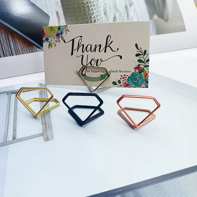 跨境钻石金属桌面便签夹批发钻石卡片夹子可爱留言夹立式名片夹