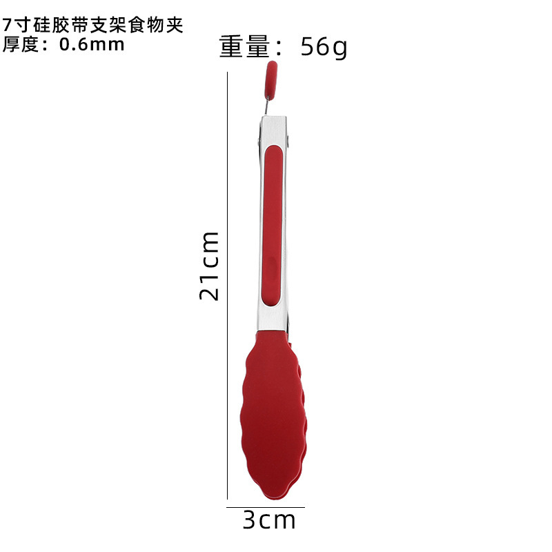 シリコン食品クリップスタンド付き食品クリップバーベキュークリップキッチンステンレス製シリコンステーキ焼肉パン家庭用|undefined
