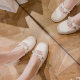 MZ-23 French Mary Jane shoes small size single shoes thick heel round head fairy temperament plus size fat feet wide feet 41 43