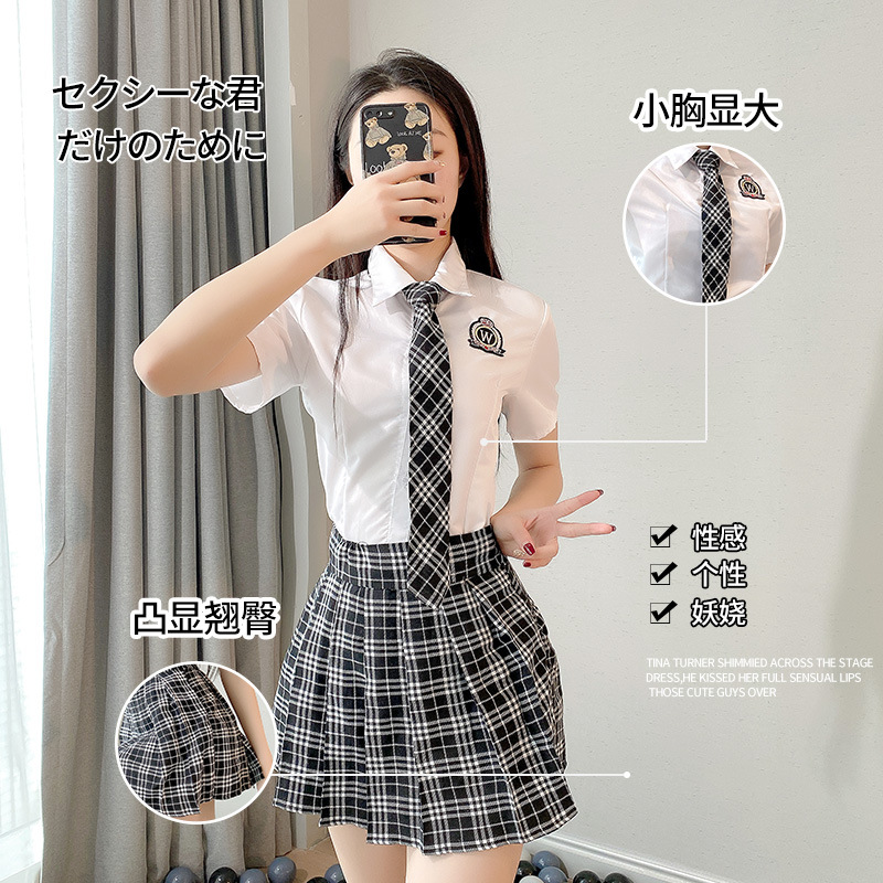 欧美新款情趣内衣Cosplay舞台制服诱惑学生服套装少女内衣代发