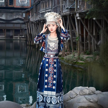 贵州苗寨苗族服装女云南侗族瑶族少数民族服饰土家族舞蹈演出服装