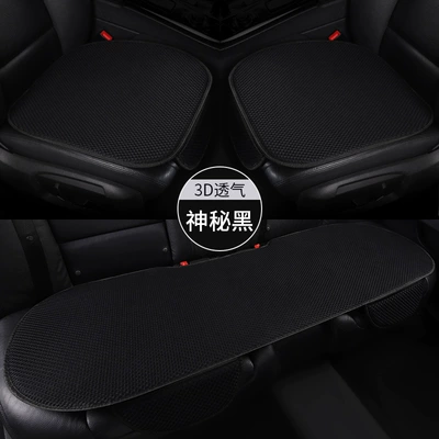 Comfortable Single-Seat Three-Piece Seat Cushion, Four Seasons Pad - black-thickened-and-padded-main-drivers-single-seat