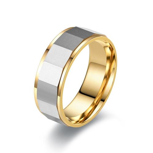  New Prismatic Stainless Steel Ring European and American Fashion Couple Ring Simple Men's Ring Wholesale