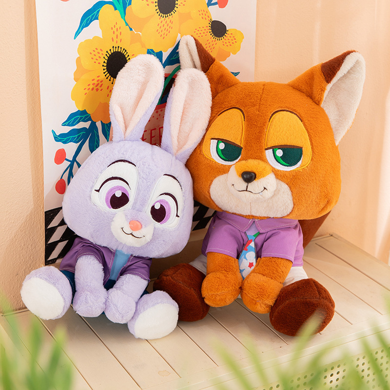 Cross-Border New Crazy Judy Nick Doll Plush Toy Sitting Fox Rabbit Doll Children's Cute Gift