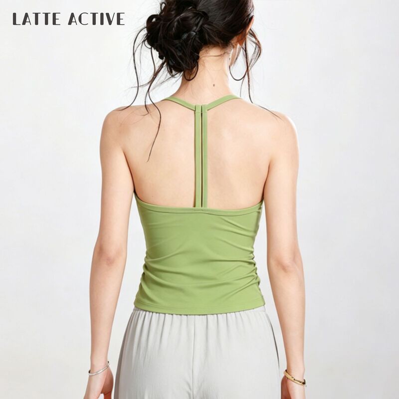 Cross-Border European and American Style Tight-Fitting Halter Neck Beauty Back Vest Yoga Wear Sports Bra Fitness Naked-Feel Top Women's Quick-Dry Slim Fit Cross-Border European and American Style Tight-Fitting Halter Neck Beauty Back Vest Yoga Wear Sports Bra Fitness Naked-Feel Top Women's Quick-Dry Slim Fit