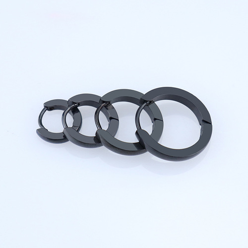 European and American fashion stainless steel earrings classic curved small circle line double-sided ear buckle versatile ear clip earrings