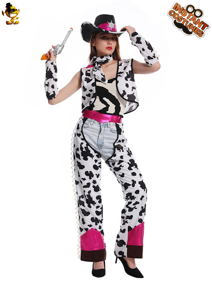 Suministro transfronterizo chica grande Western Denim traje de Halloween mascarada ropa de rendimiento de fiesta de mezclilla image 4