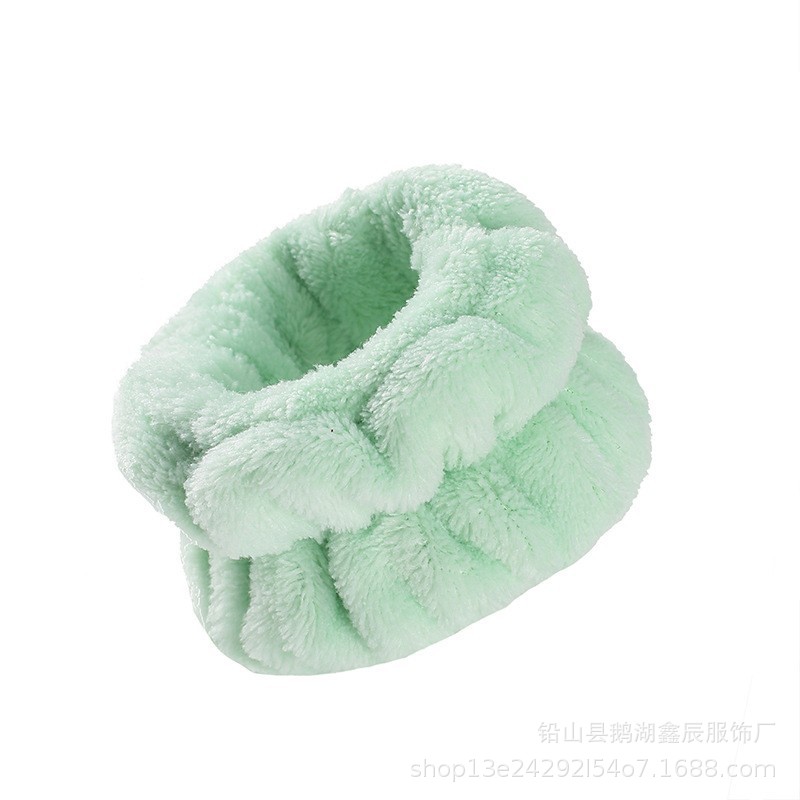 Nueva correa de muñeca de color sólido simple deportes máscara de anillo de muñeca de franela a prueba de sudor para lavado de cara muñeca impermeable especial
