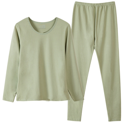 Thermal underwear for women, thin cotton sweaters for students, round neck bottoming, autumn clothes, long trousers, women's pure cotton suits, autumn and winter