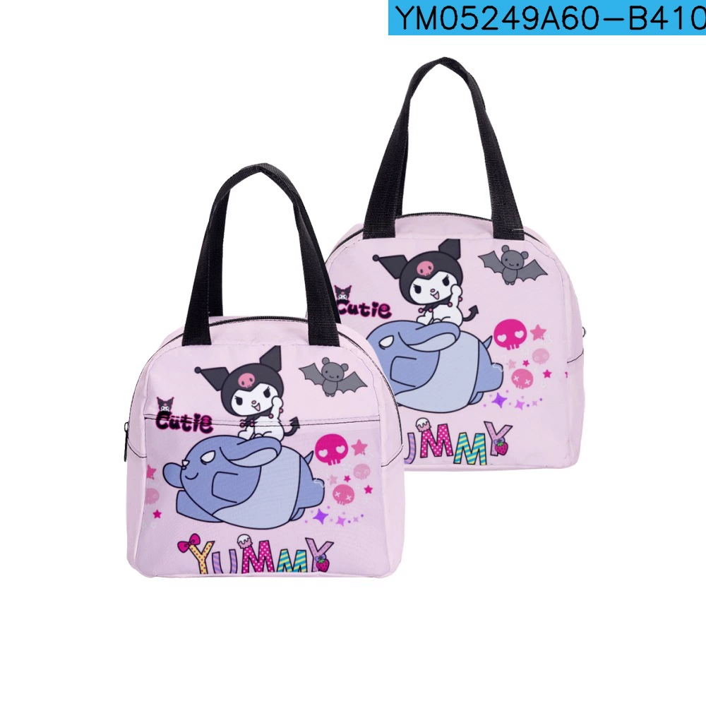 Lunch bag (Kuromi) — hand‑carry school lunch tote, zip closure, lightweight 0.15 kg