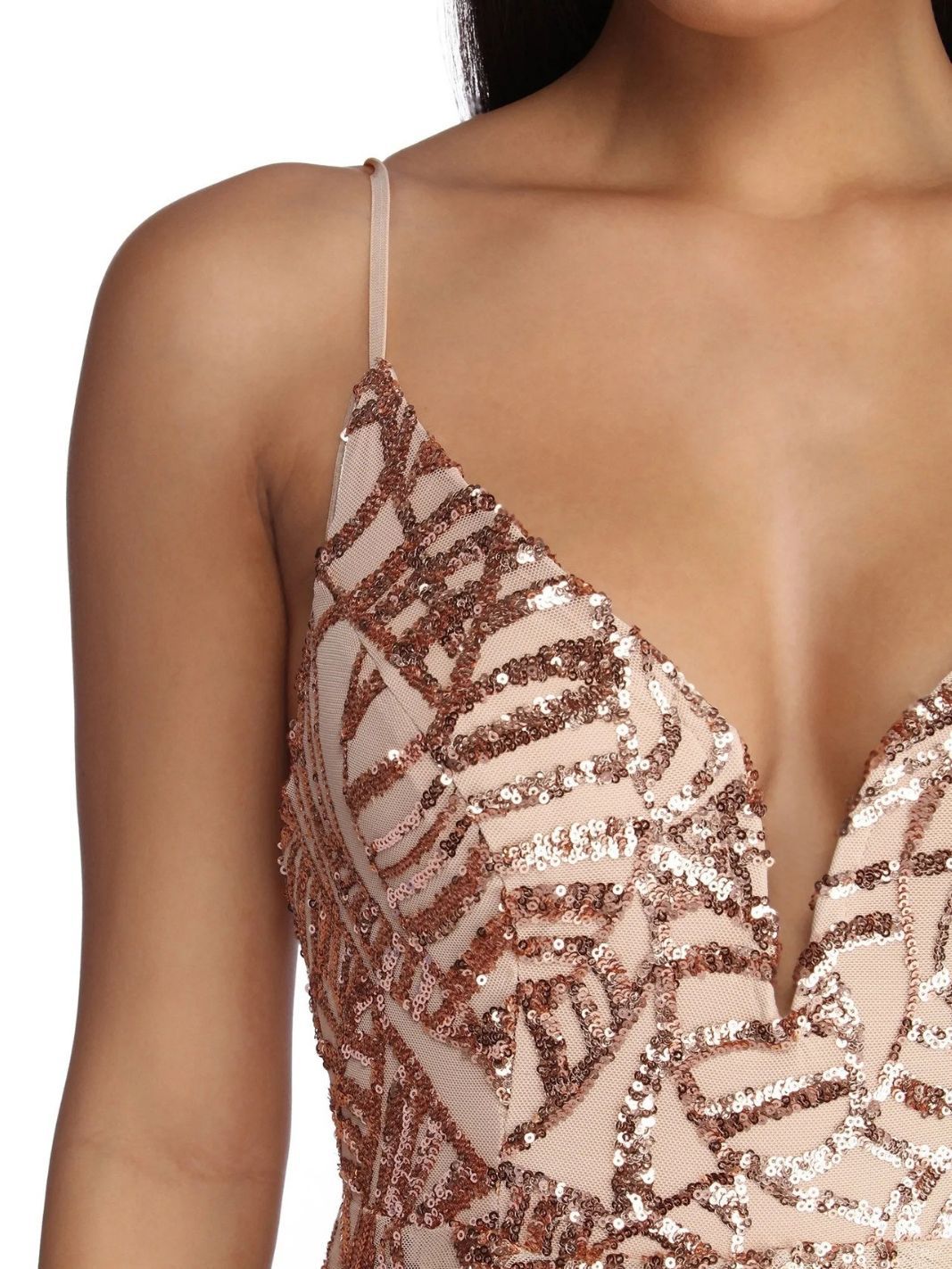 Vestido de lentejuelas europeo y americano transfronterizo, nuevo vestido de noche con tirantes geométricos de lentejuelas para el verano 2024