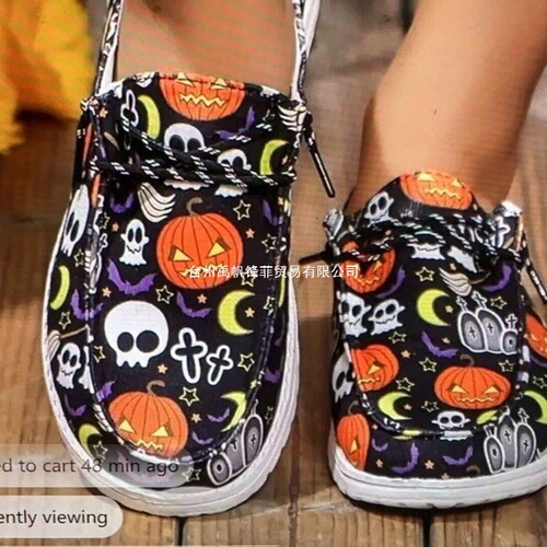 European and American Christmas Women's Shoes Independent Station Code 43 Lazy Shoes Women Doodle Plus Size Wholesale Plus Size