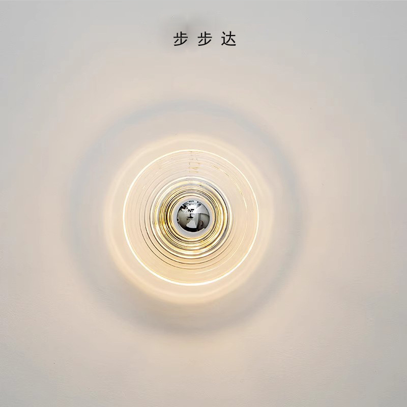 Step by Step Middle Ancient Aisle Water Ripple Glass Wall Lamp Vintage Bauhaus Designer Entrance Corridor Bedside Lamp