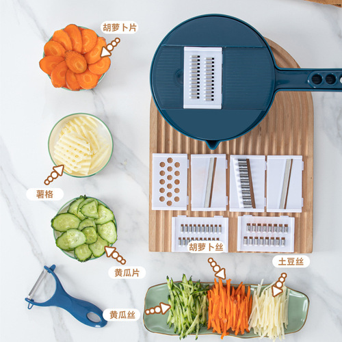 Vegetable Chopper Washing Basket Home Multifunctional Kitchen Shredder Slicer Grater Potato Slicer Drain Basket