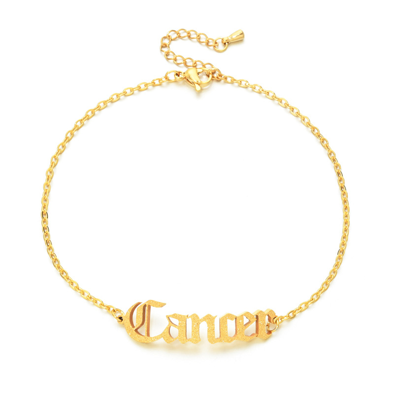 Simple Style Letter Constellation Stainless Steel Plating Womenu0027S Anklet 1 Piece