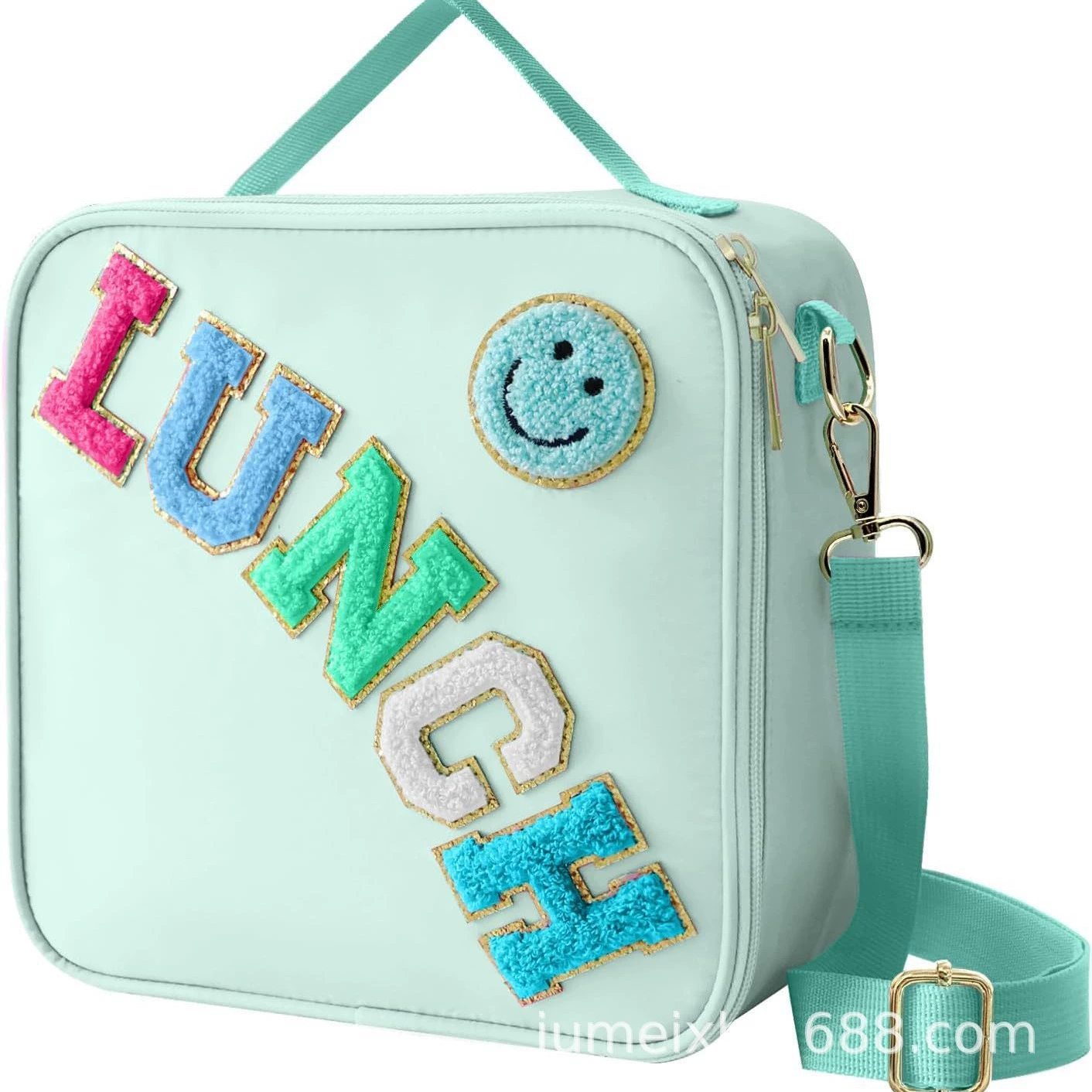 Сумка для ланча с надписью smiley letter Amazon cross-border hot outdoor портативная сумка для ланча из алюминиевой пленки, сумка для свежести