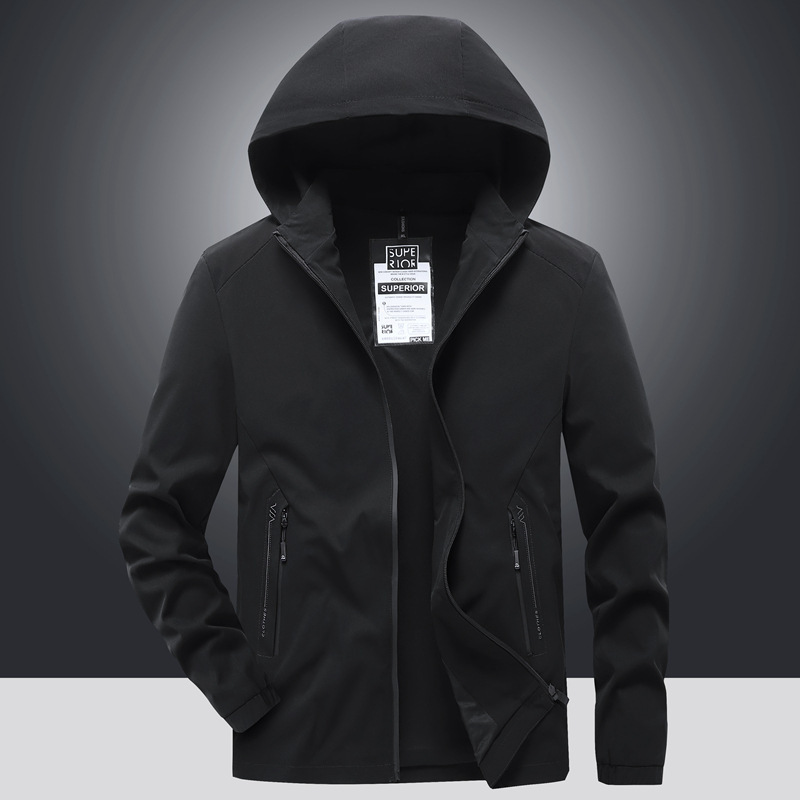 Imágenes de varios grupos de otoño casuales chaqueta con capuz para hombres deportes sueltos hombres de mediana edad guapo en ropa