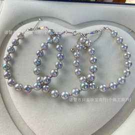 真多麻akoya珍珠手链6-6.5mm基本正圆微微瑕珠光好小钢炮