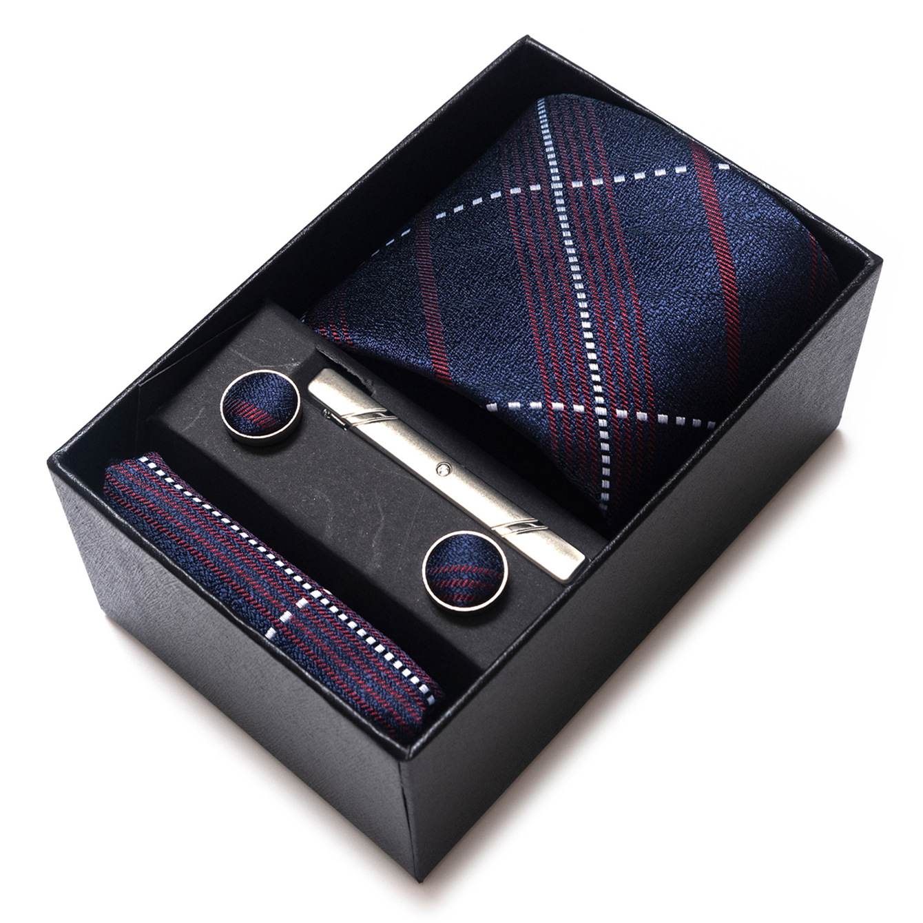 Set de Caja de Regalo con Corbata de Negocios para Hombre de Rayón Jacquard para Boda