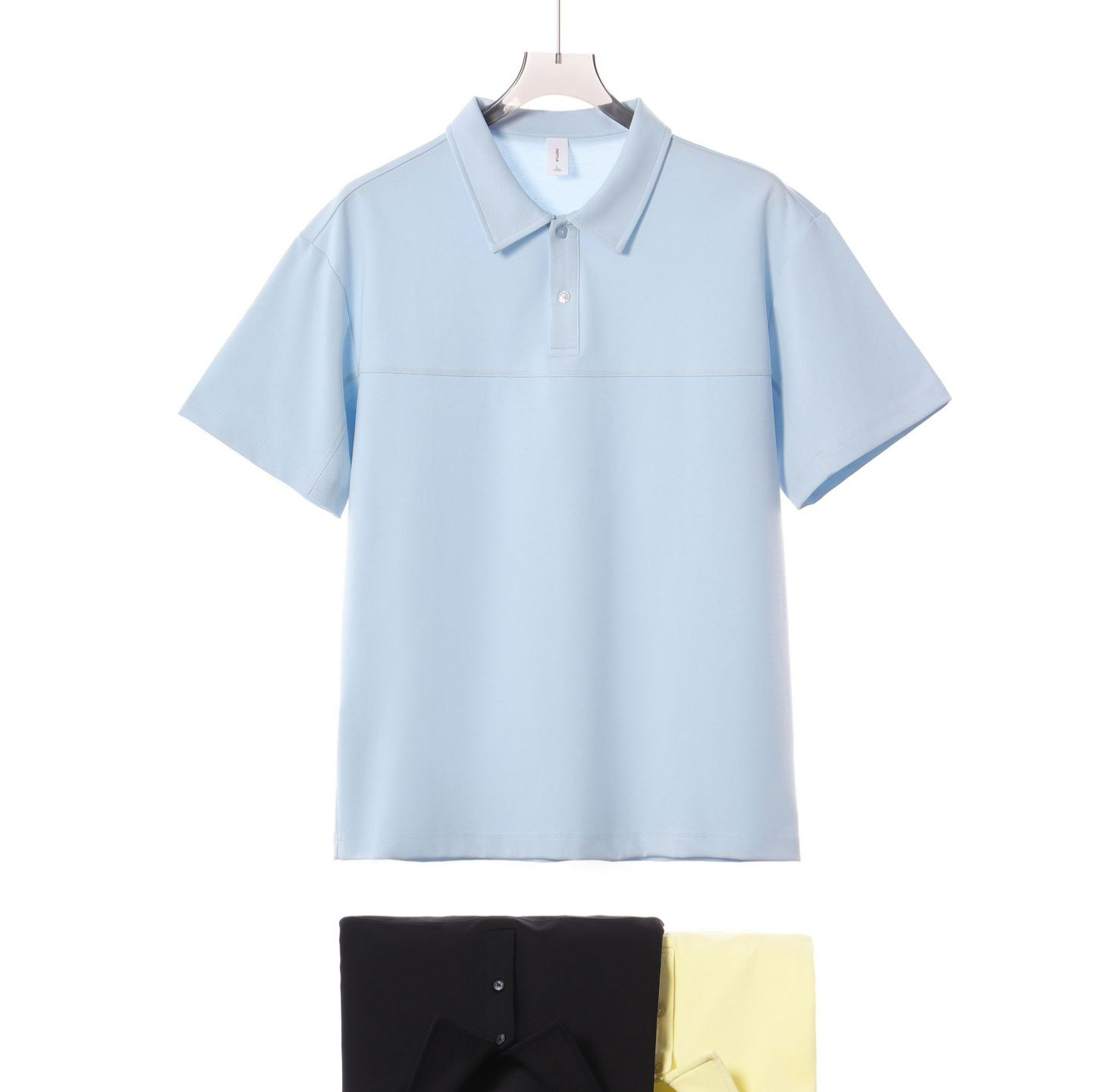 Herren Poloshirt Aus Eiskunstseide Einfarbig Business Casual Sommer_voghion.com
