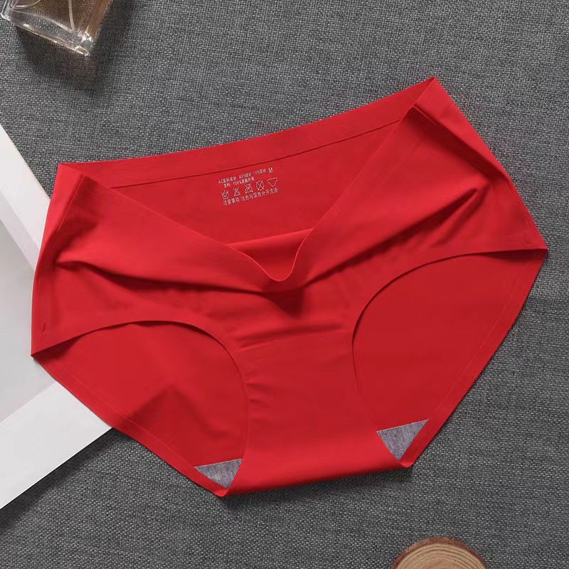 Ropa interior sin costuras de seda de hielo calzoncillos de cintura media de una pieza para mujer tablero ligero más tamaño Pantalones de mujer sexy ropa interior Mujer 810