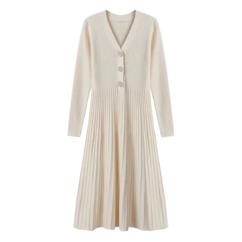 Высококачественная Одежда для беременных из пряжи с сердечником, новая осенняя свободная одежда для живота, уменьшающая возраст, длинное модное плиссированное платье выше колена