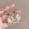 1#shell flower tassel earrings