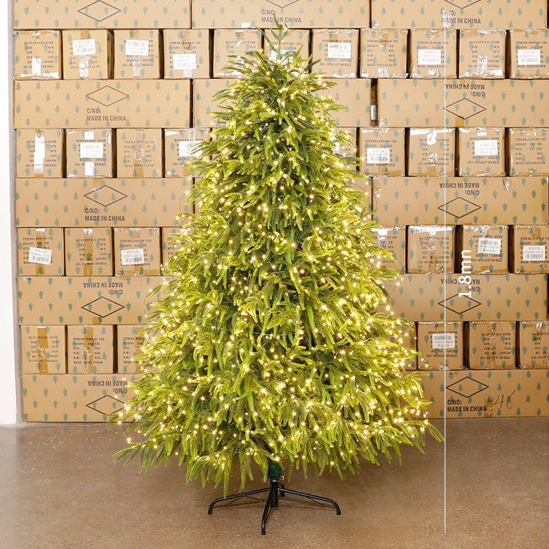 Decoración del árbol de Navidad de PE puro con iluminación doméstica nueva sensación de alto nivel nuevo árbol automático de PE simulación de gran decoración de Navidad