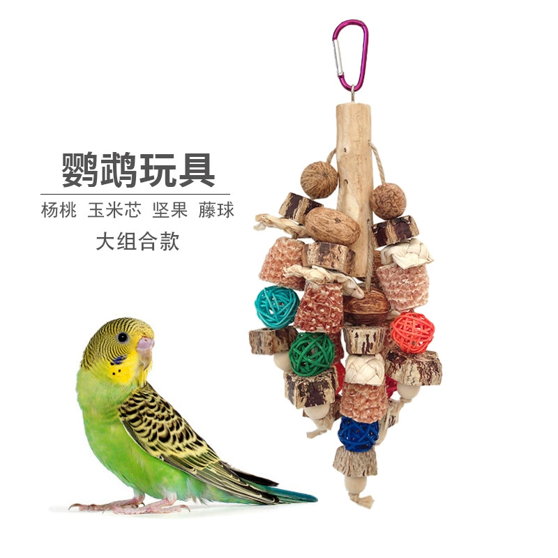 Трансграничный экспорт игрушка попугай подставка для птиц Род принадлежности для укуса попугая клетка для птиц украшение интерьера Ландшафтный шлифовальный рот для снятия душной веревки для укуса