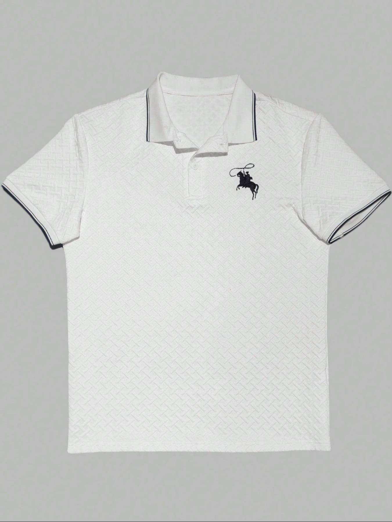 2025 verano comercio exterior europeo y americano transfronterizo hombres casual manga corta bordado patrón polo camisa top Amazon temu